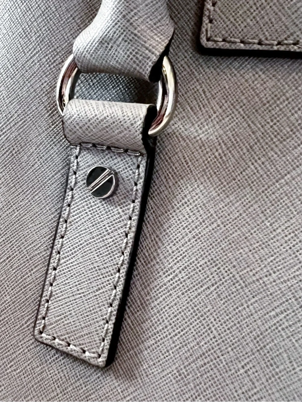 Michael Kors Gray Saffiano Satchel with Silver Hardware